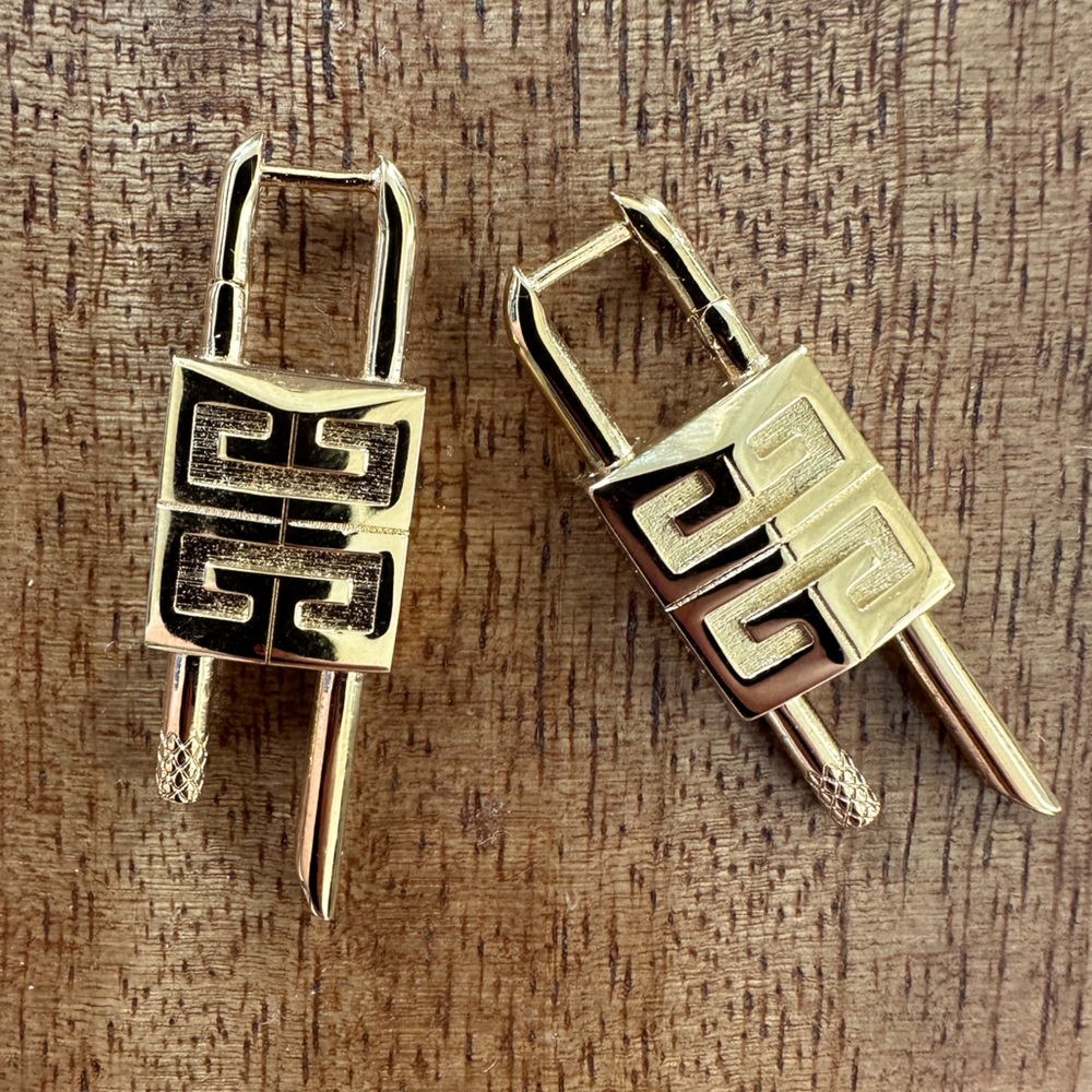 Givenchy Gold Small Lock Earrings